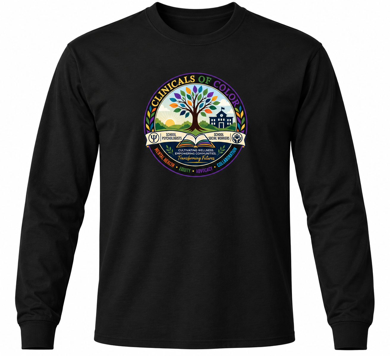 Clinicians of Color black long sleeve T-shirt