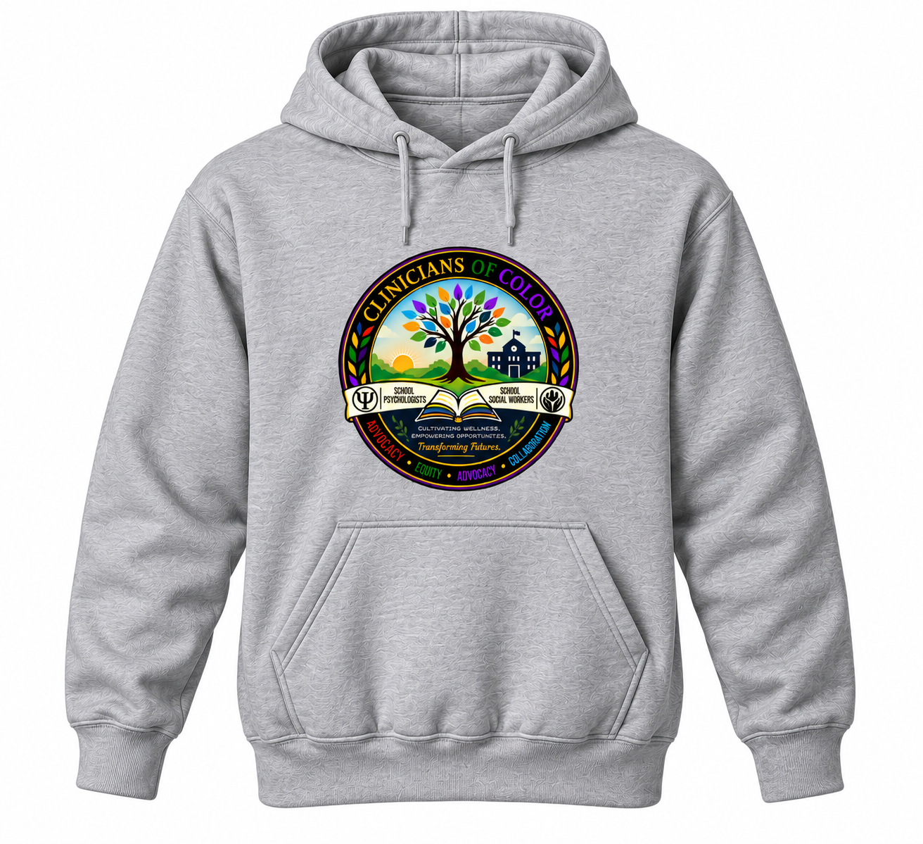 Clinicians of Color Athletic Heather Gildan 18500 hoodie