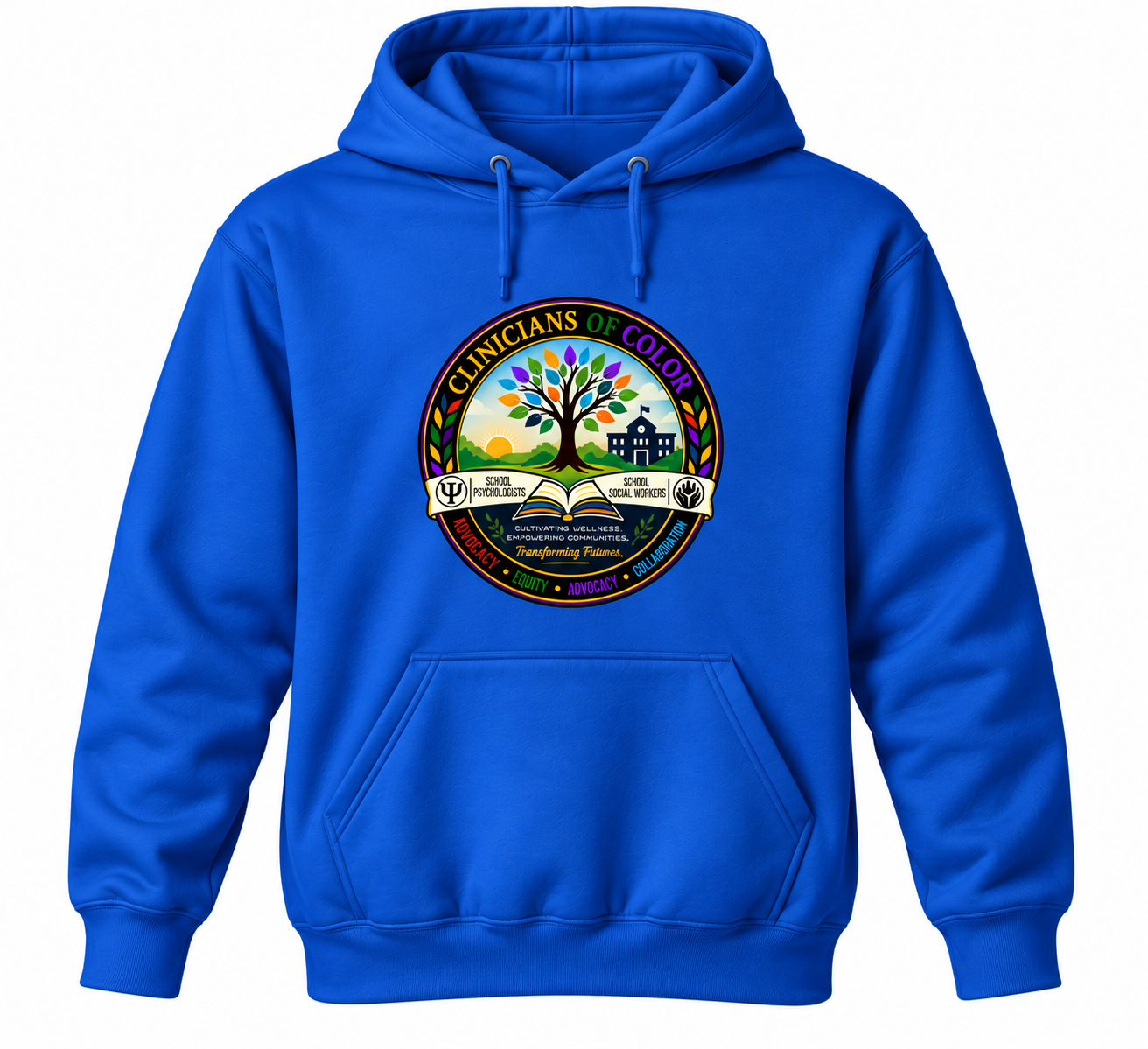 Clinicians of Color Royal Gildan 18500 hoodie